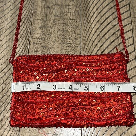 Heirloom Red Hot π Walborg Evening Purse π sparkle π & shineβπͺ© 1970s style! - Picture 11 of 17